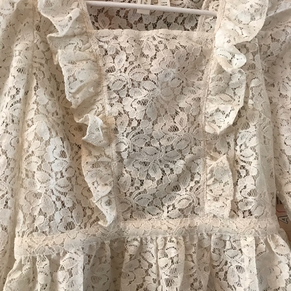 Meadow Rue Ivie Ruffled Lace blouse - Picture 3 of 5